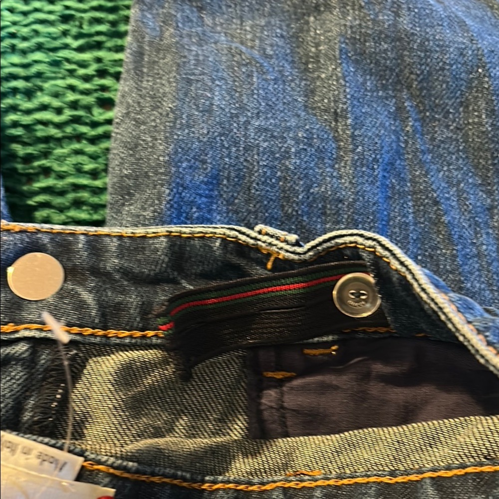 Gucci Blue Jeans with Red Heart Accent - Picture 13 of 16